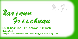 mariann frischman business card